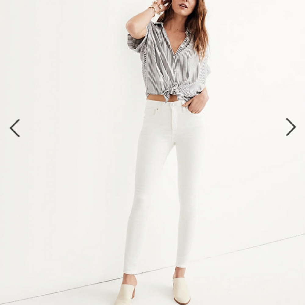 Madewell 9" Highrise White Skinny Jeans 26
